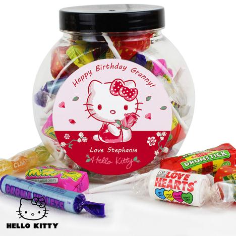 Personalised Hello Kitty Cherry Bloom 250g Sweets Jar £8.99